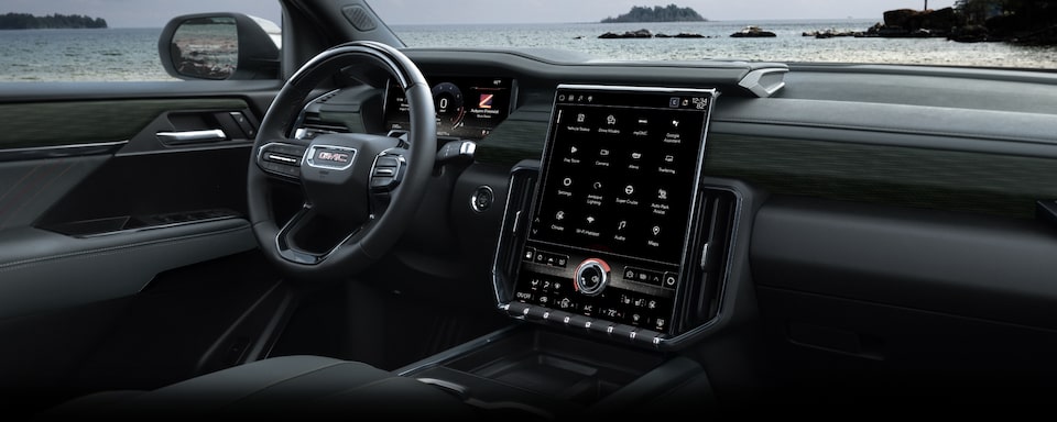 Habitacle spacieux du GMC Acadia AT4 2024.