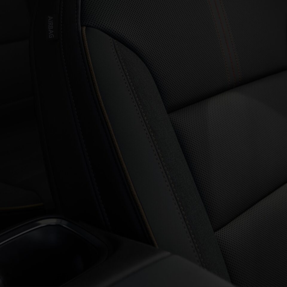 Vue rapprochée des sièges confortables du GMC Acadia 2024.