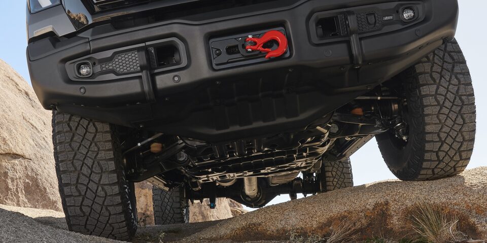 Plaques de protection en acier estampé du GMC Sierra HD AT4X 2024 édition AEV.