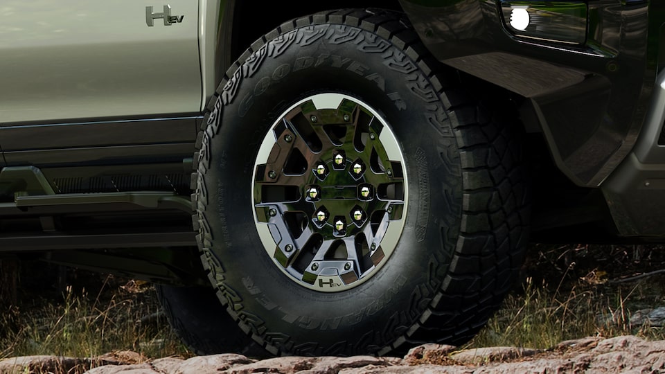 A GMC Hummer EV tire.