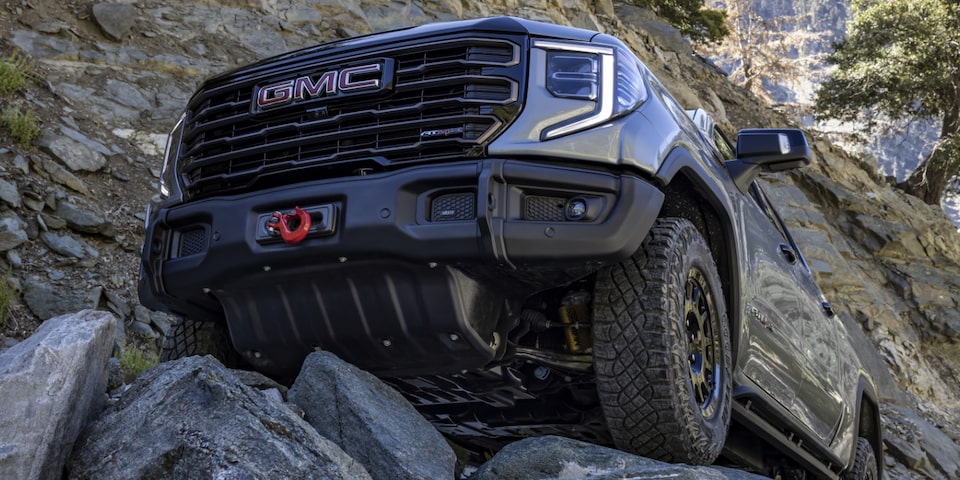 A scenic shot of the GMC Sierra AT4 AEV Edition.