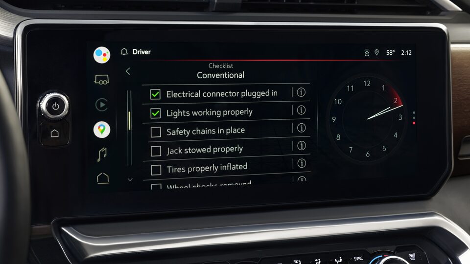 2022 Sierra infotainment trailering capability.