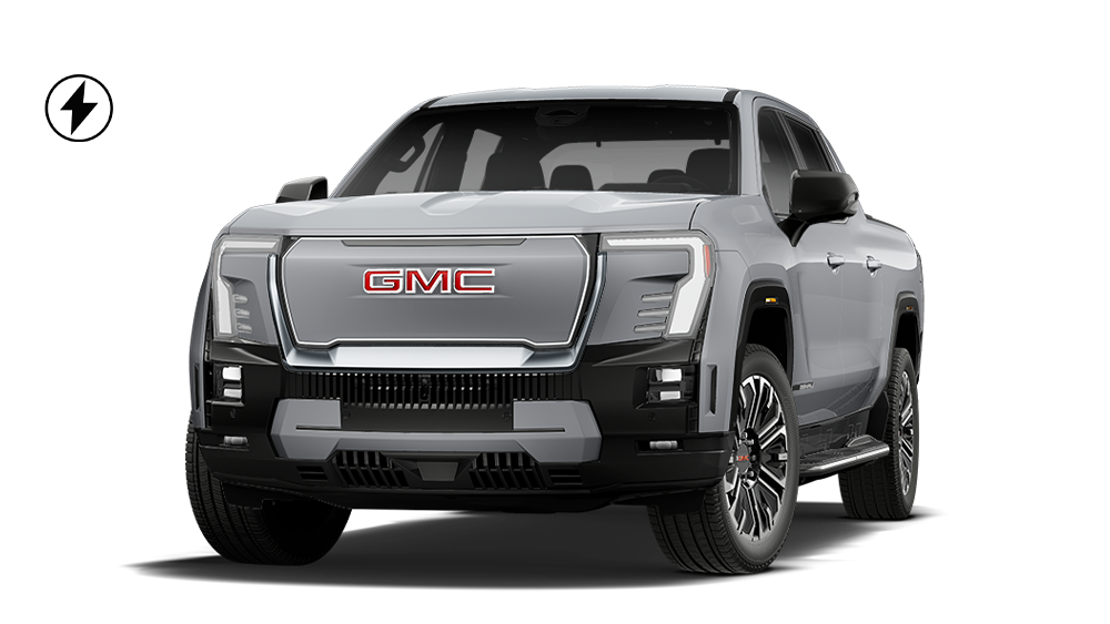 Vue latérale avant du GMC Sierra EV Denali 2026.