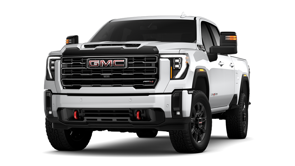 Front Three-Quarters View of the 2026 GMC Sierra HD AT4 Heavy Duty Off-Road Truck.