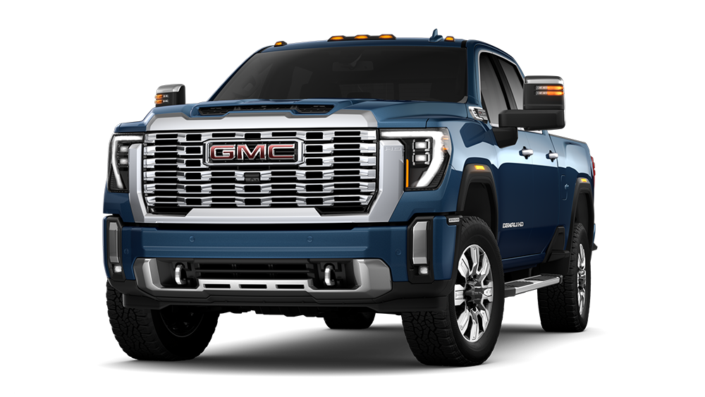 Vue latérale avant du camion de luxe GMC Sierra HD Denali 2026.