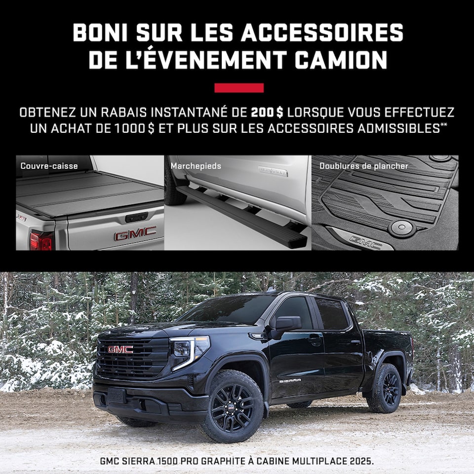 Boni sur les accessoires de l'évenement camion