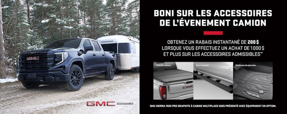 Boni sur les accessoires de l'évenement camion
