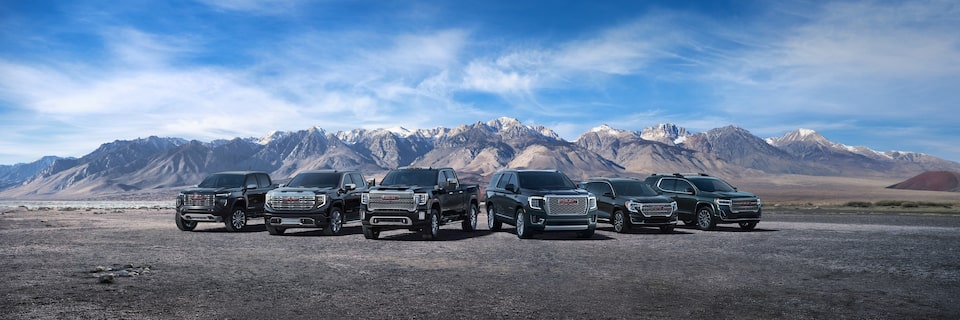 The GMC lineup of vehicles.