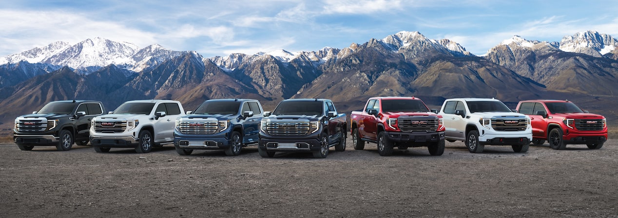 The GMC lineup of vehicles.