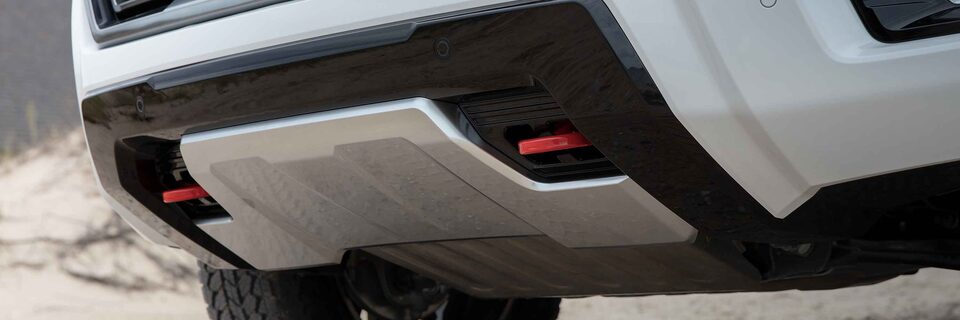 2021 GMC Yukon AT4 featuring the available Red Recovery Hooks.