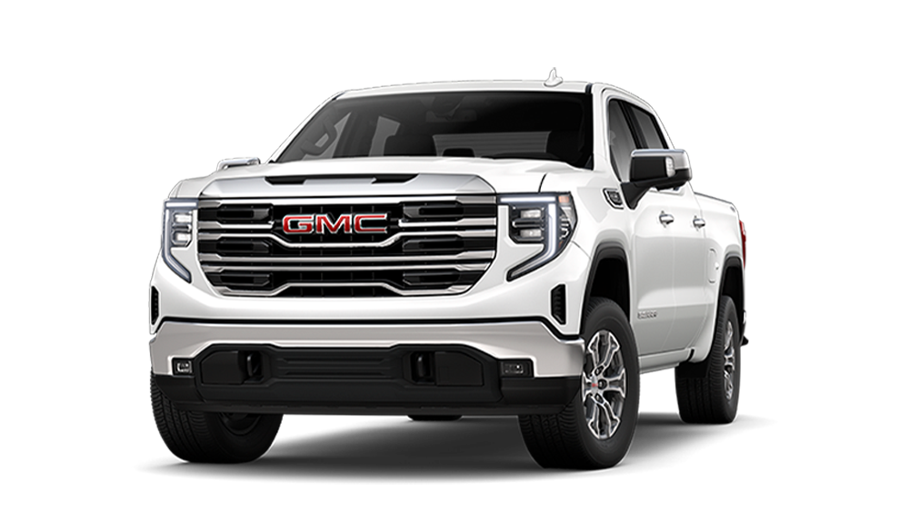 Vue latérale avant du GMC Sierra 1500 SLT.