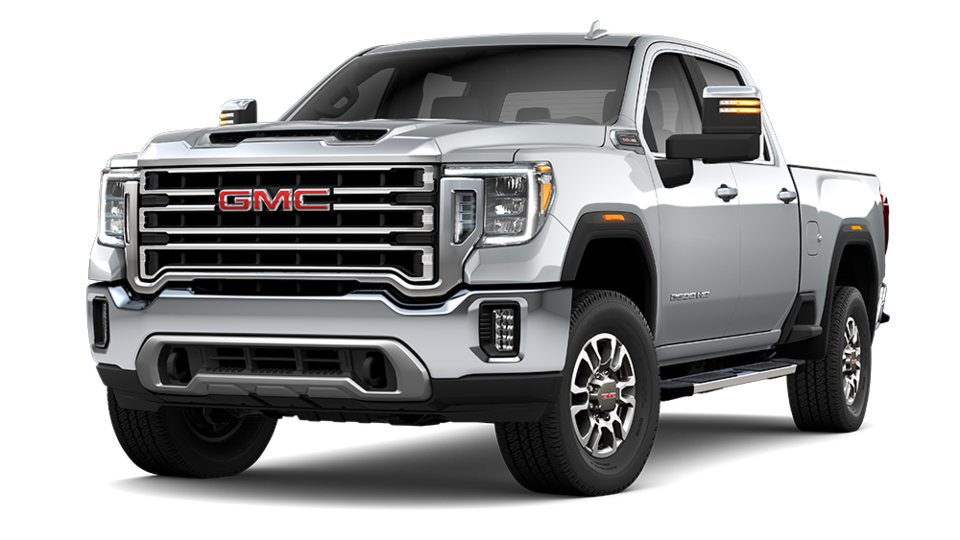 GMC Sierra 2500 SLT HD de 2022 en argent vif métallisé.