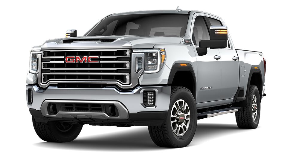 2022 GMC Sierra 3500 SLT HD in Quicksilver Metallic.