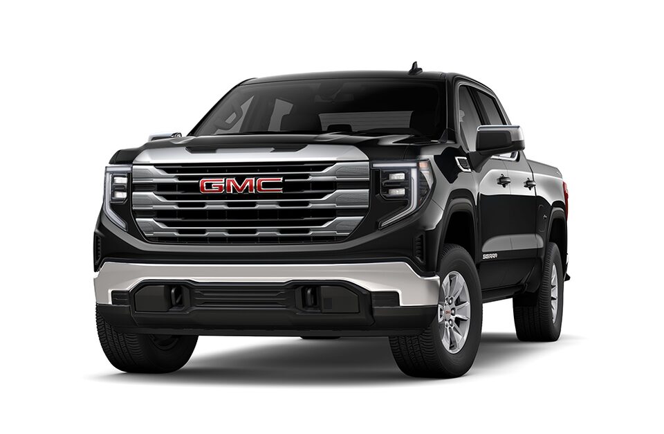 2023 Sierra 1500 SLE Short Bed Crew Cab in Onyx Black.