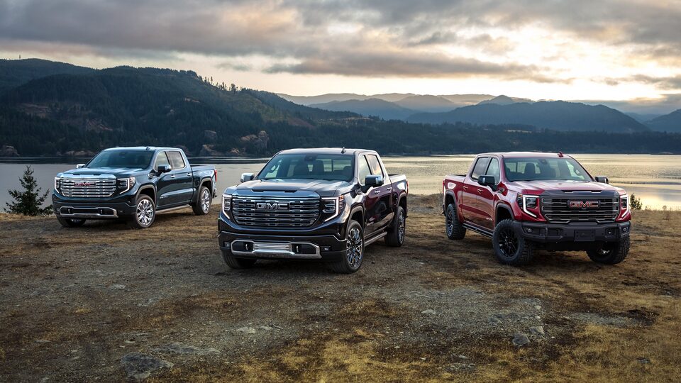 2023 GMC Sierra 1500 line of light-duty pickup trucks.