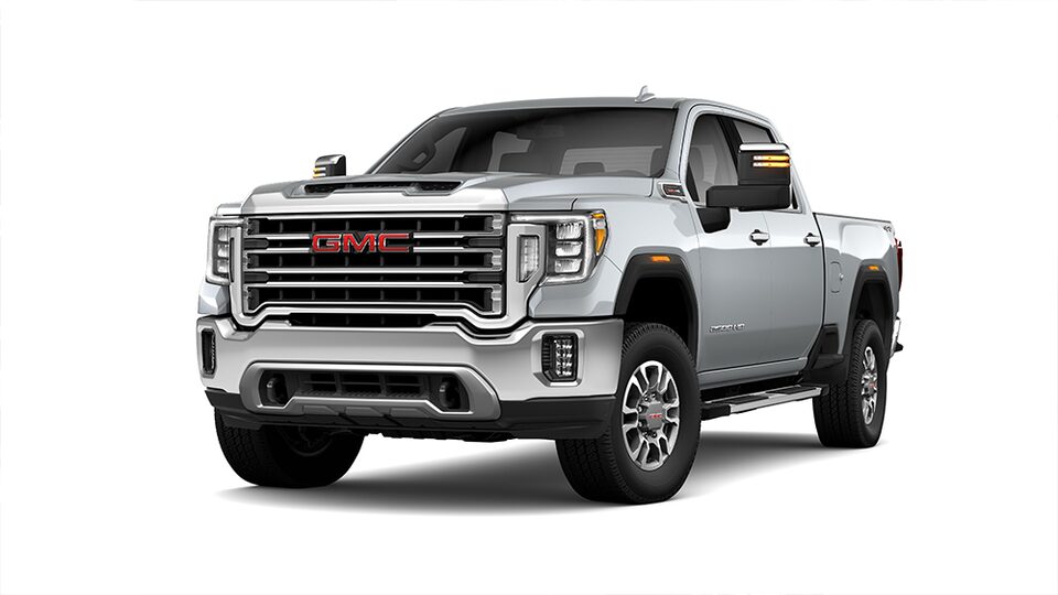 GMC Sierra 2500 SLT HD 2023 en vif-argent métallisé.