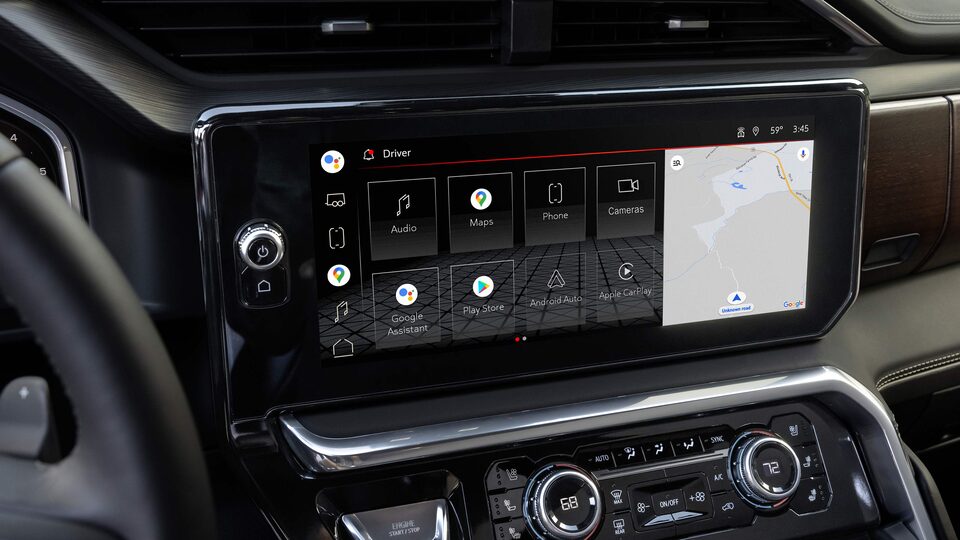 2023 GMC Sierra featuring Google Play.