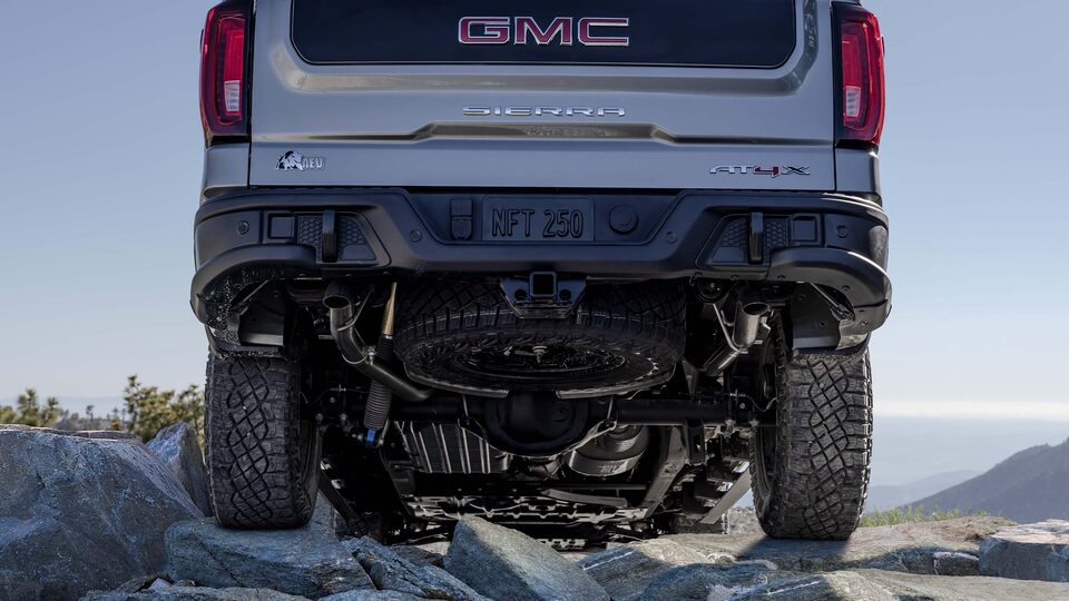 Back close-up of the First Ever 2023 Sierra 1500 AT4X AEV Edition.