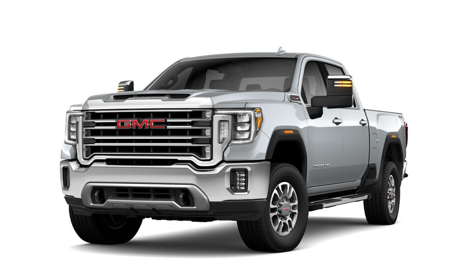 GMC Sierra 2500HD SLT 2023 en vif-argent métallisé.