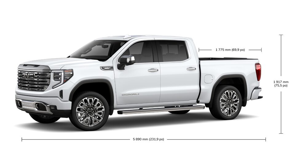 Caractéristiques techniques du Sierra 1500 Denali Ultimate 2023.