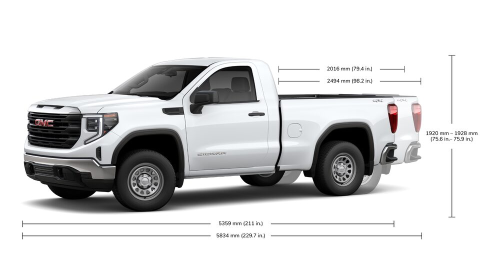 2023 Sierra1500 Regular Cab Specs.