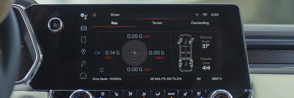 Système d’infodivertissement du GMC Canyon 2023.