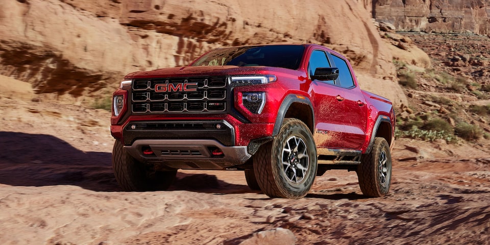 2024 Canyon AT4 on rough terrain.
