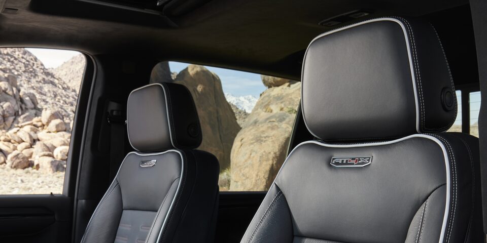 2024 Sierra HD AT4X exclusive Obsidian Rush interior.