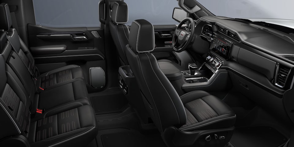 2024 GMC Sierra 1500 AT4 interior in Obsidian Rush featuring the seats.