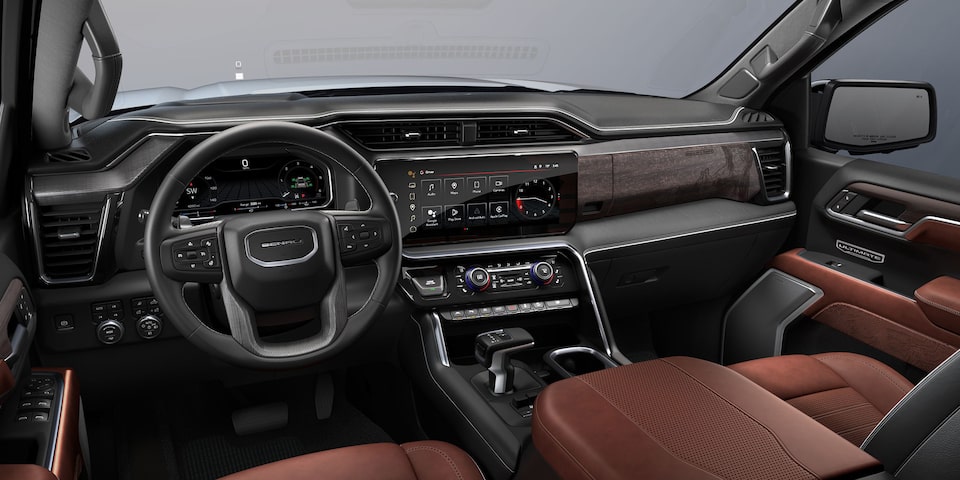 2024 GMC Sierra 1500 featuring Alpine Umber interior and dashboard.