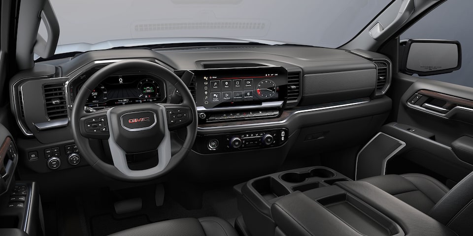 2024 GMC Sierra SLT interior in Jet Black.
