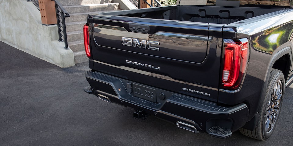 Rear-side view of the 2024 GMC Sierra 1500.
