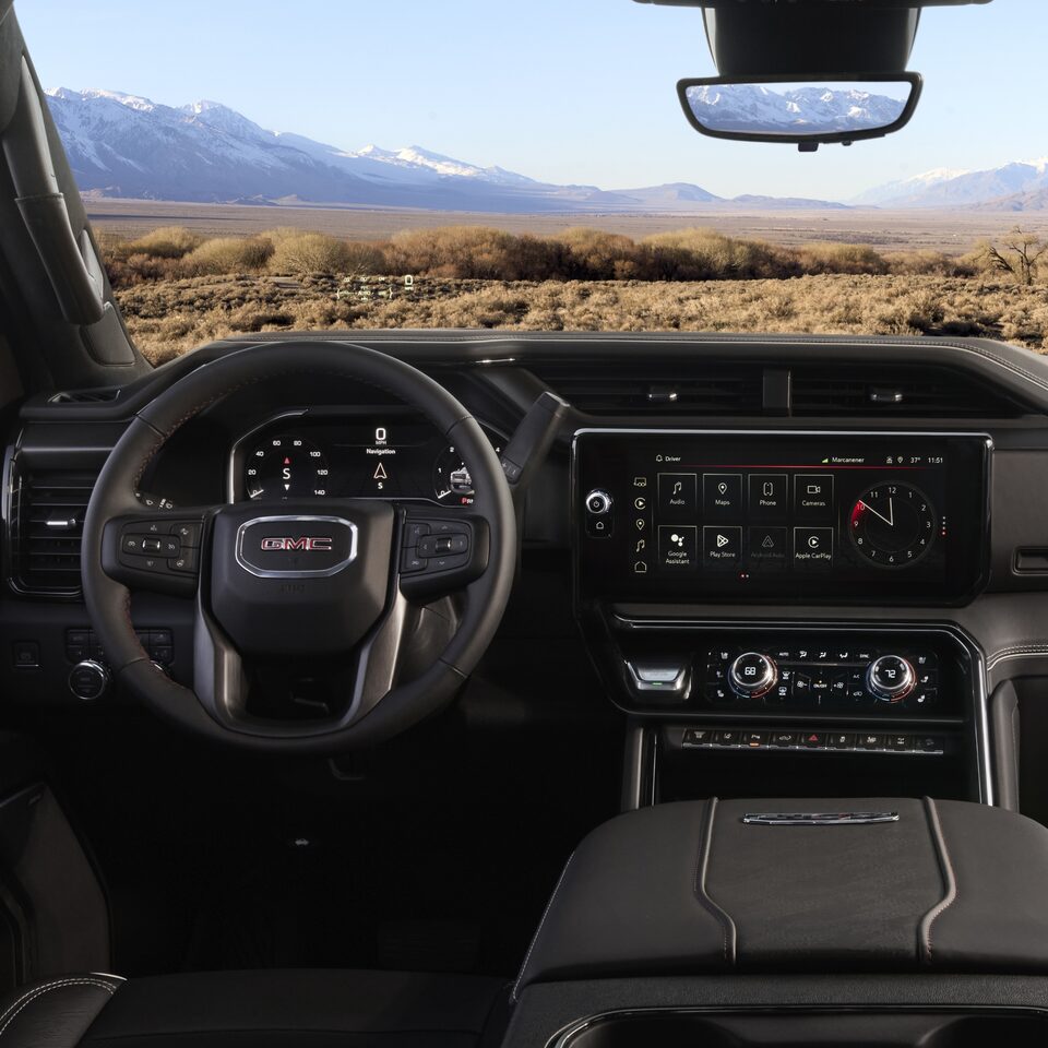 2024 GMC Sierra HD front interior.