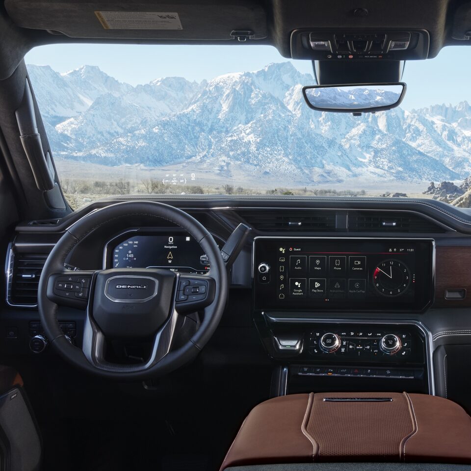 Front interior of the 2024 GMC Sierra HD.