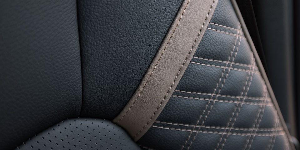 Close-up of the Premium Material on the 2025 GMC Canyon Denali's Seats.