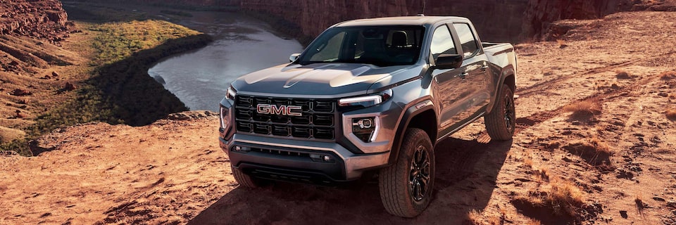 A 2025 GMC Canyon Pickup Truck parked in the desert.