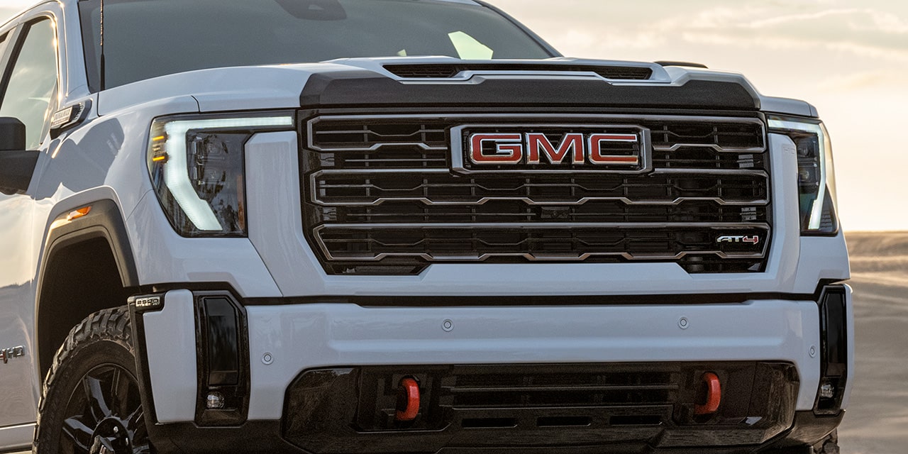 Close-up of the 2026 GMC Sierra HD AT4X Grille.
