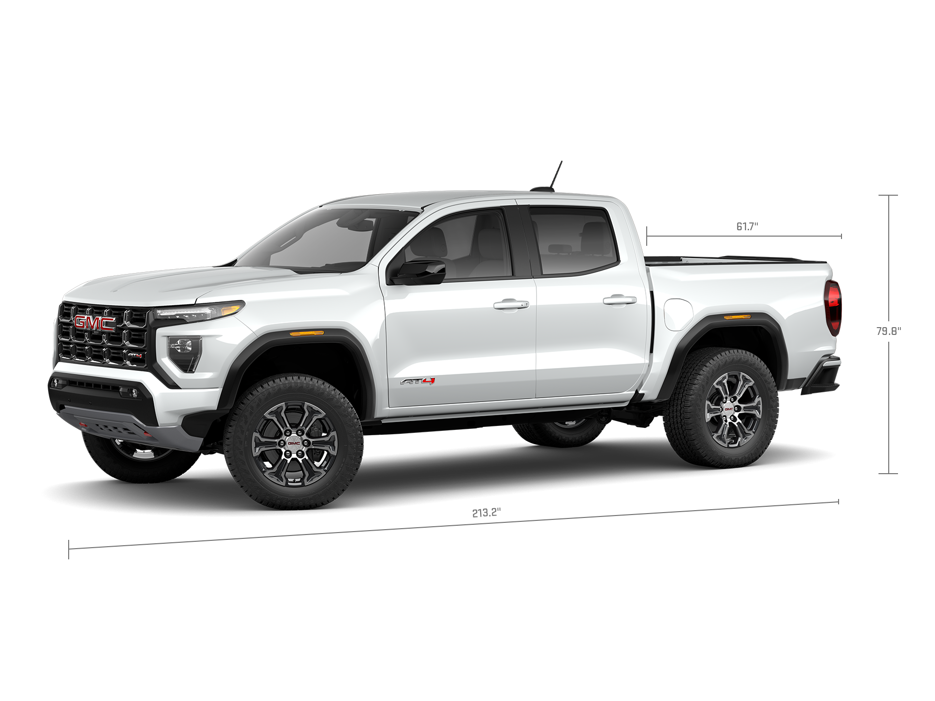 Vue latérale du GMC Canyon AT4 2026.