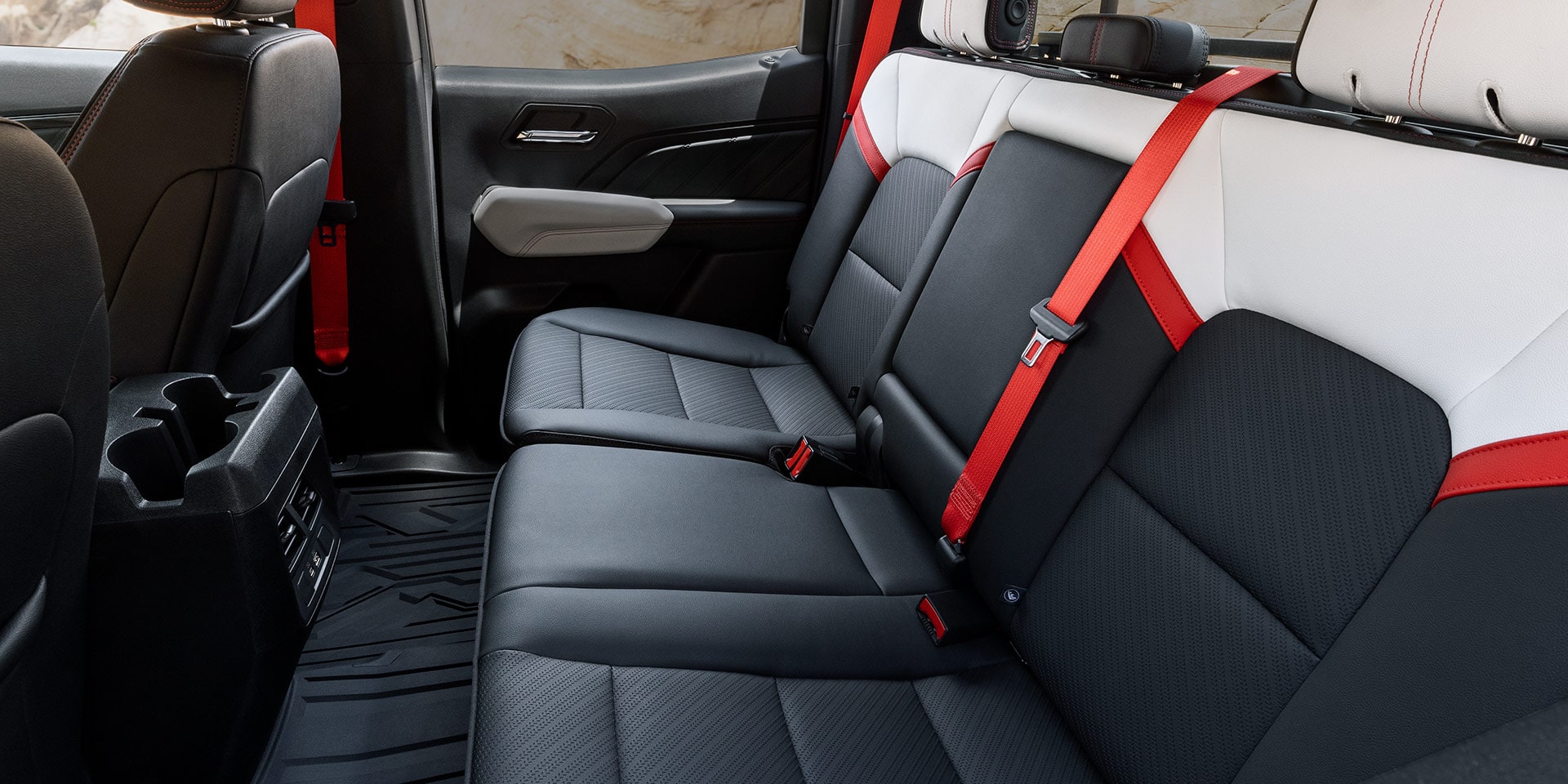 Side view of the Second Row seats inside the 2026 GMC Canyon.