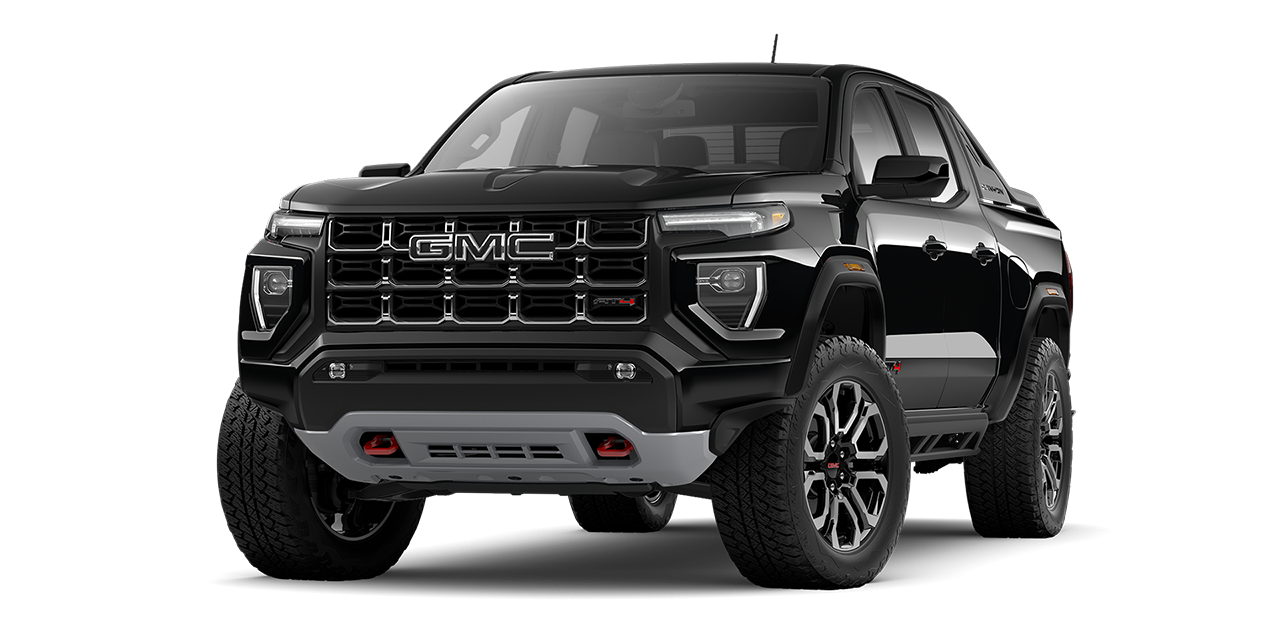 Front-side view of the 2026 GMC Canyon AT4 Nightfall Edition.