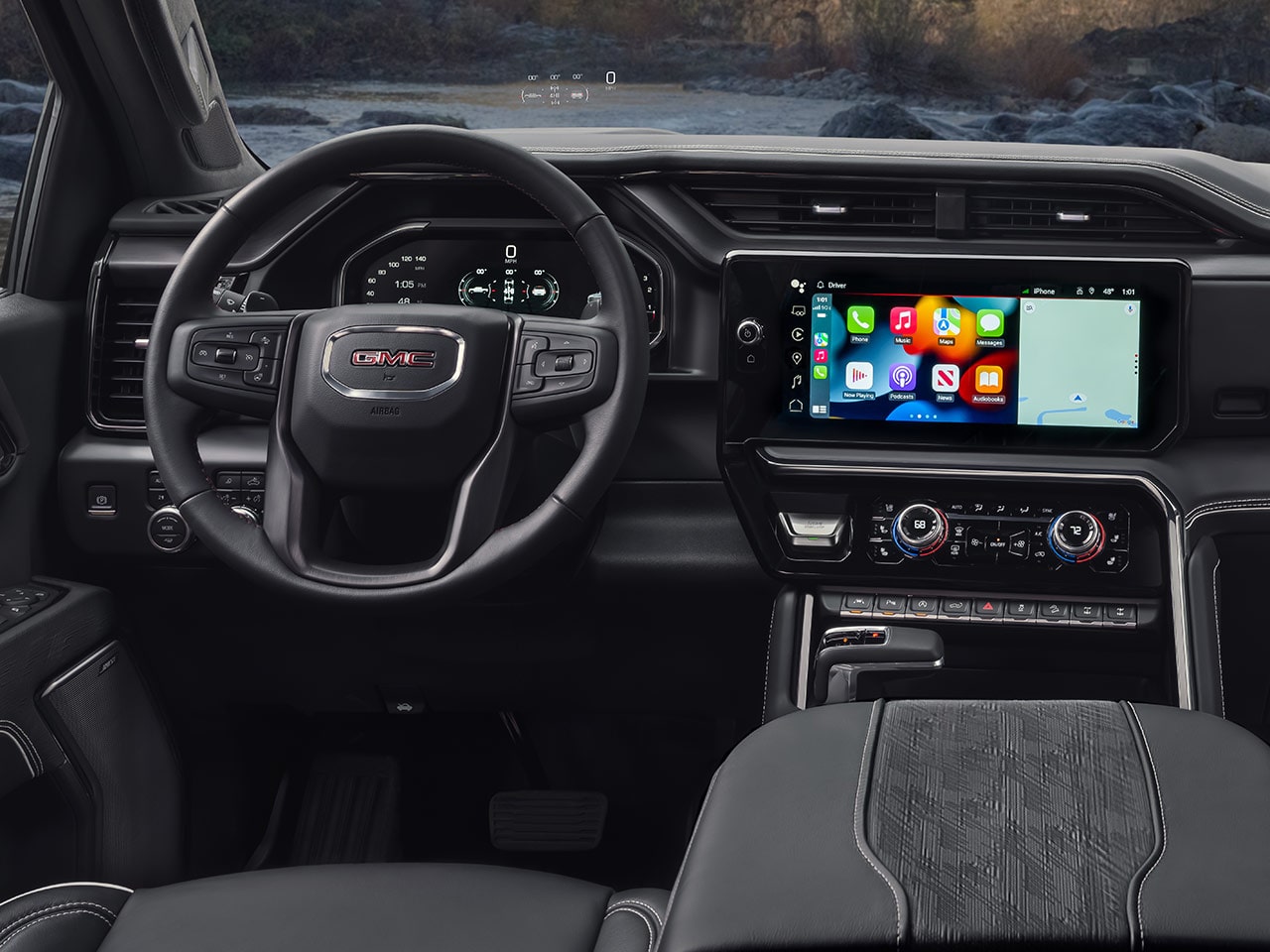 Interior View of the Infotainment System in the 2026 Sierra 1500 AT4.