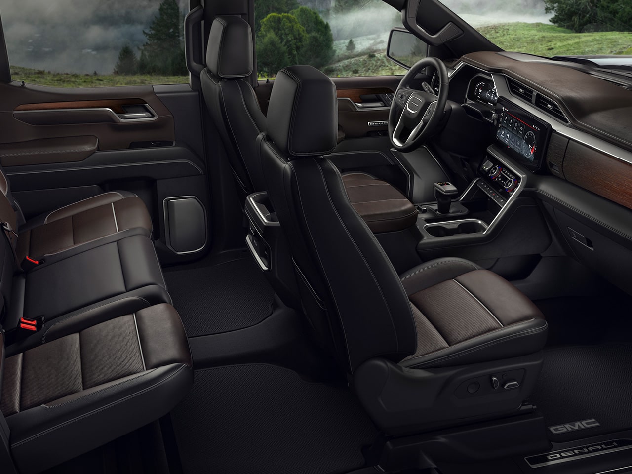 Full-grain Leather Seating inside the 2026 Sierra 1500 Denali Ultimate.