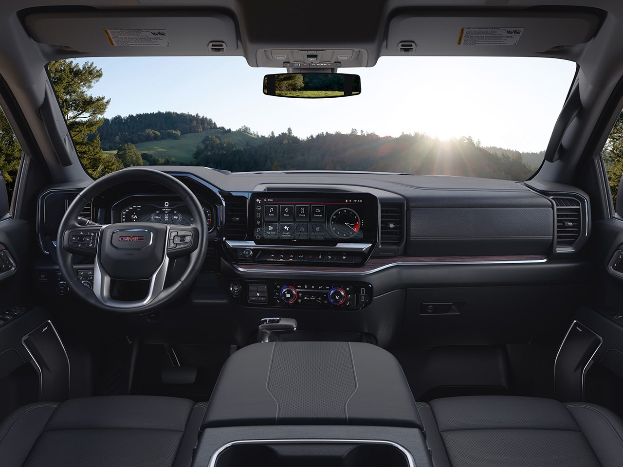 Front Interiors of the 2026 GMC Sierra 1500 SLT.