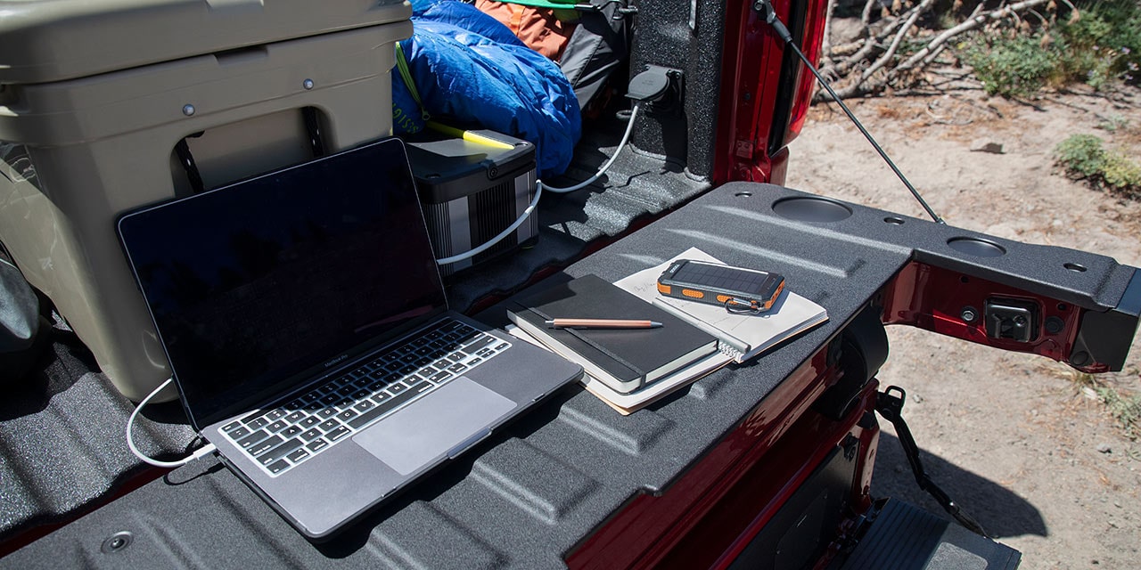 View of the Multipro Tailgate in Use on the 2026 GMC Sierra 1500 Pro.