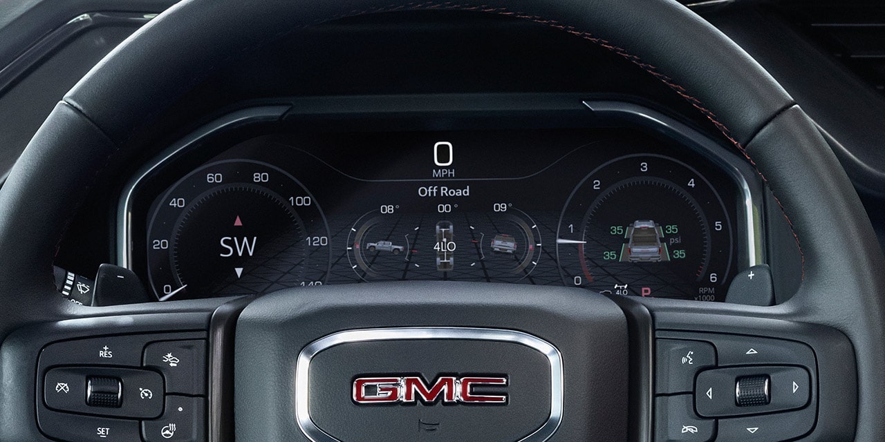 Close-up of the 12.3 Inch Diagonal Infotainment Center of the 2026 GMC Sierra 1500.