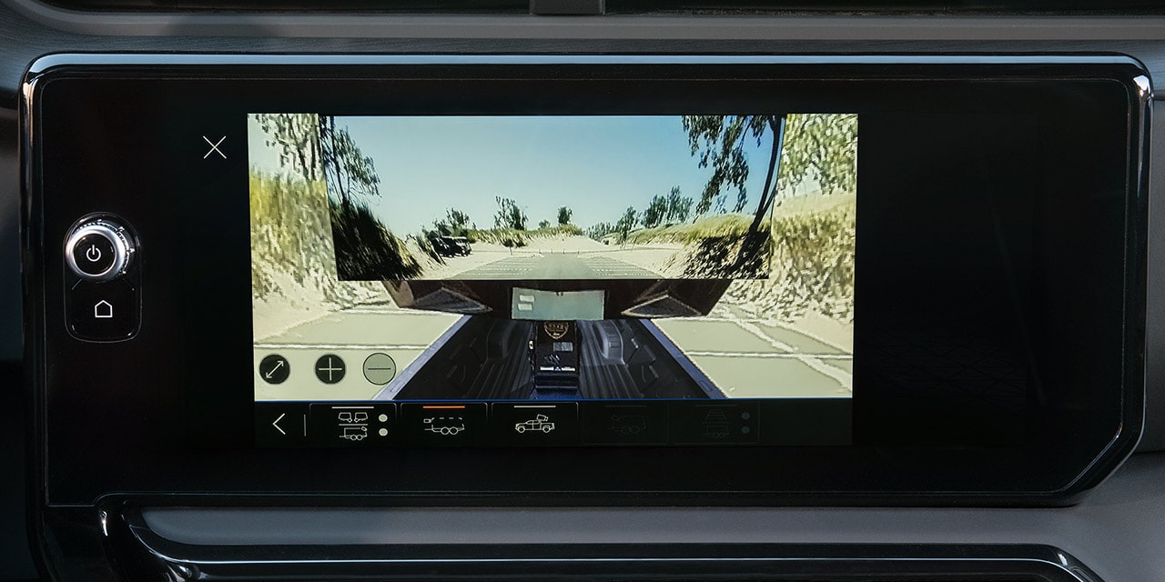 Trailering View Guide Direct Rear Camera View in a 2026 GMC Sierra HD AT4.