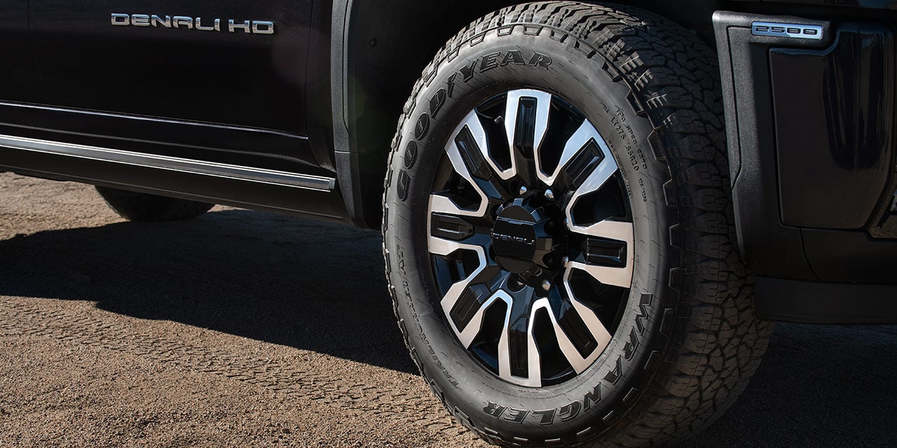 Close-up View of the Wheel on a 2026 GMC Sierra Denali Ultimate Truck.
