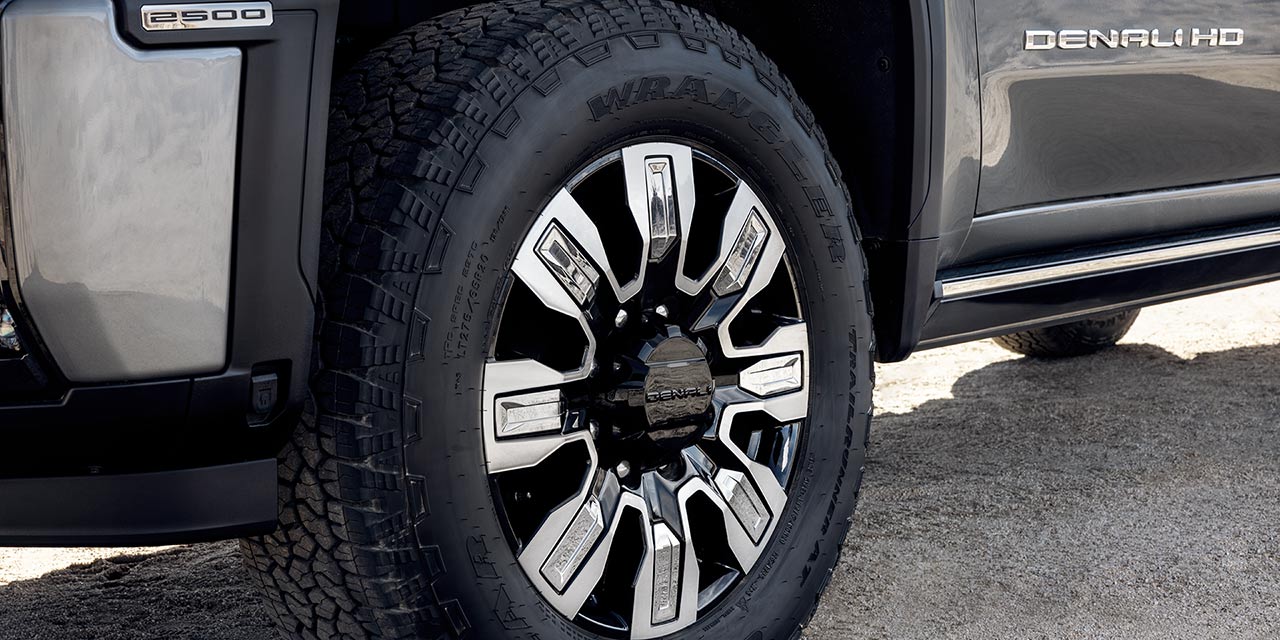 Close-up View of the Wheel on a 2026 GMC Sierra Denali Ultimate Truck.