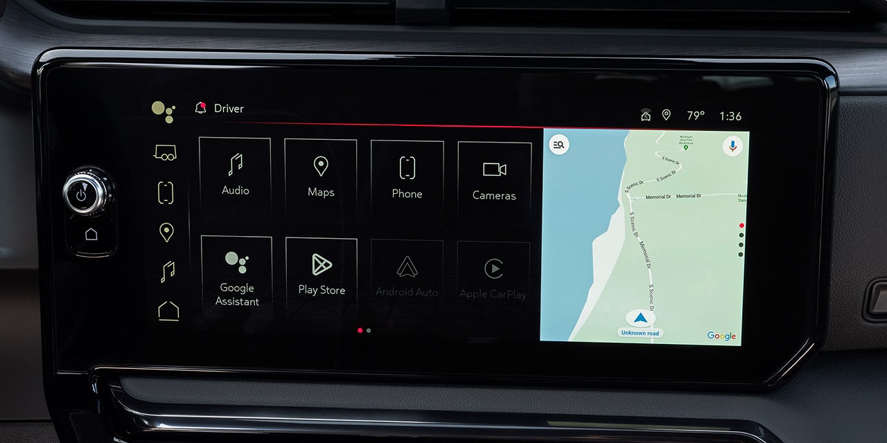 The Navigation Feature Displayed on the Infotainment Screen of the 2026 Sierra HD.
