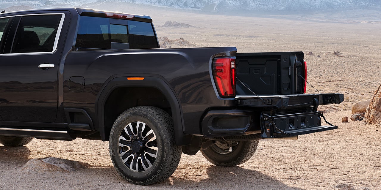 The Six Function Multipro Tailgate on the 2026 GMC Sierra HD Pro Truck.